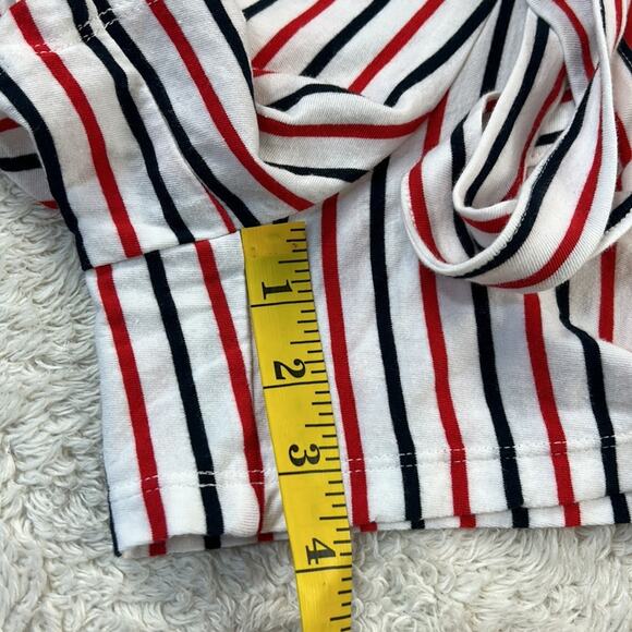 MDS Mark D. Sikes Amanda jumper shorts romper in Navy and Coral strip, 1 - Picture 6 of 10